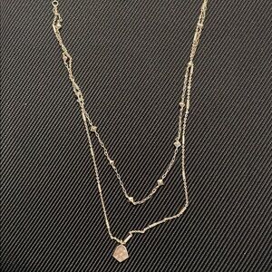 Kendra Scott Gold Layered Necklace with tiny gold pendant